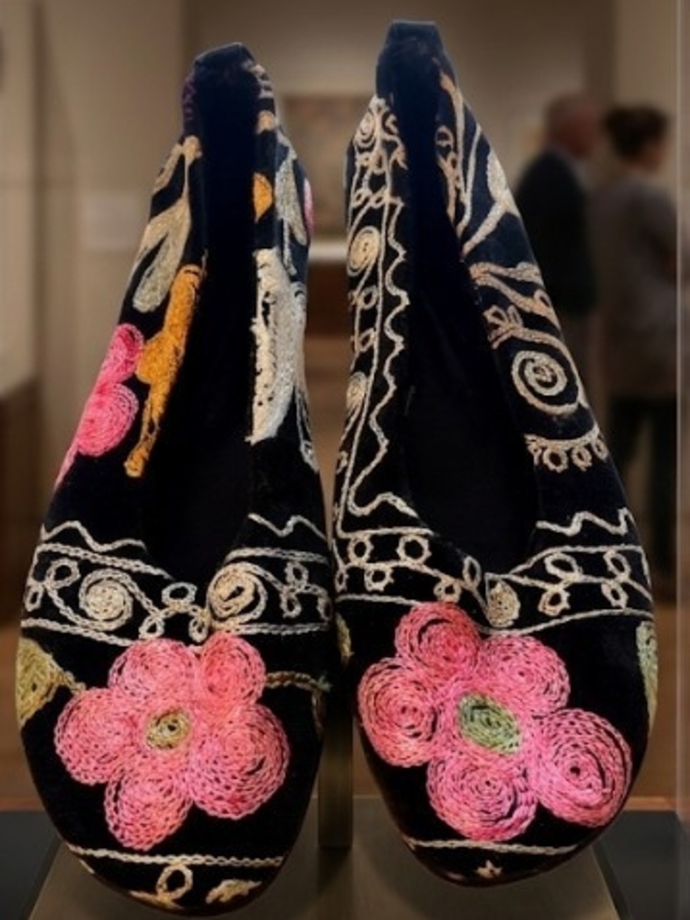 NWOT Black Embroidered Floral Ballet Flats - (Sz9) Boho Comfy Garden Cottagecore